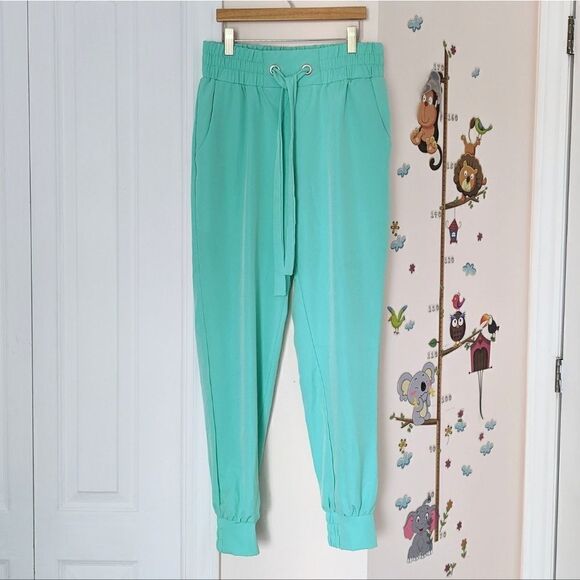 NEW Revamped turqoise paper bag pants size Small @X - Picture 6 of 14